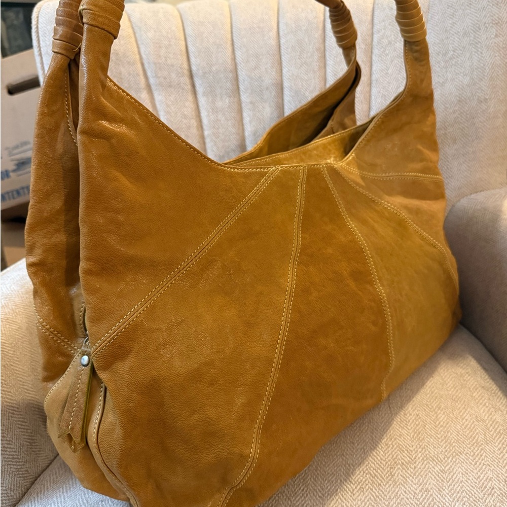 Donald J Piner Leather Hobo Bag